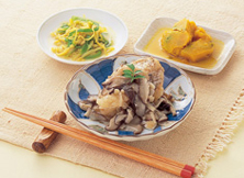 白身魚のきのこあんかけセット