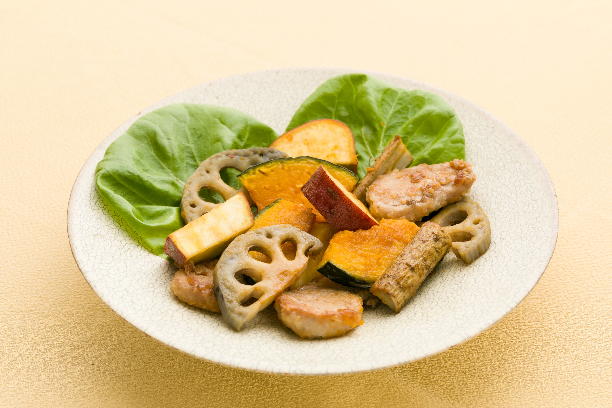 豚肉と秋野菜の甘酢炒め