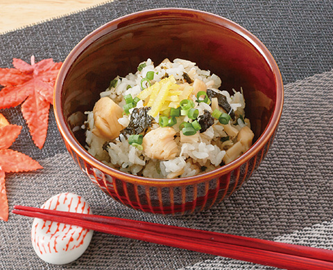 ゆず香る海苔とホタテの炊き込みご飯